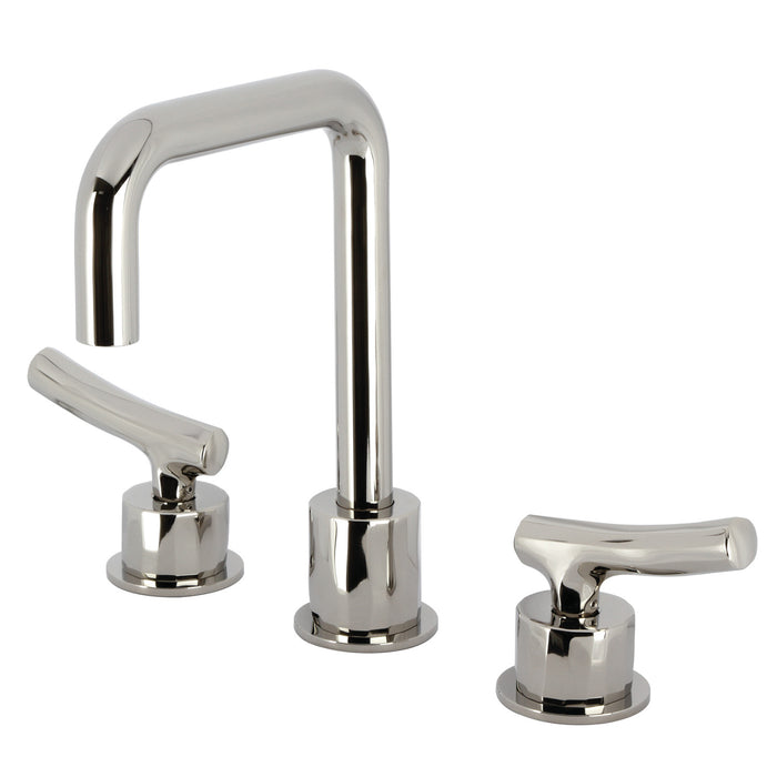Hallerbos KS1456TKL Two-Handle 3-Hole Deck Mount Widespread Bathroom Faucet with Push Pop-Up, Polished Nickel