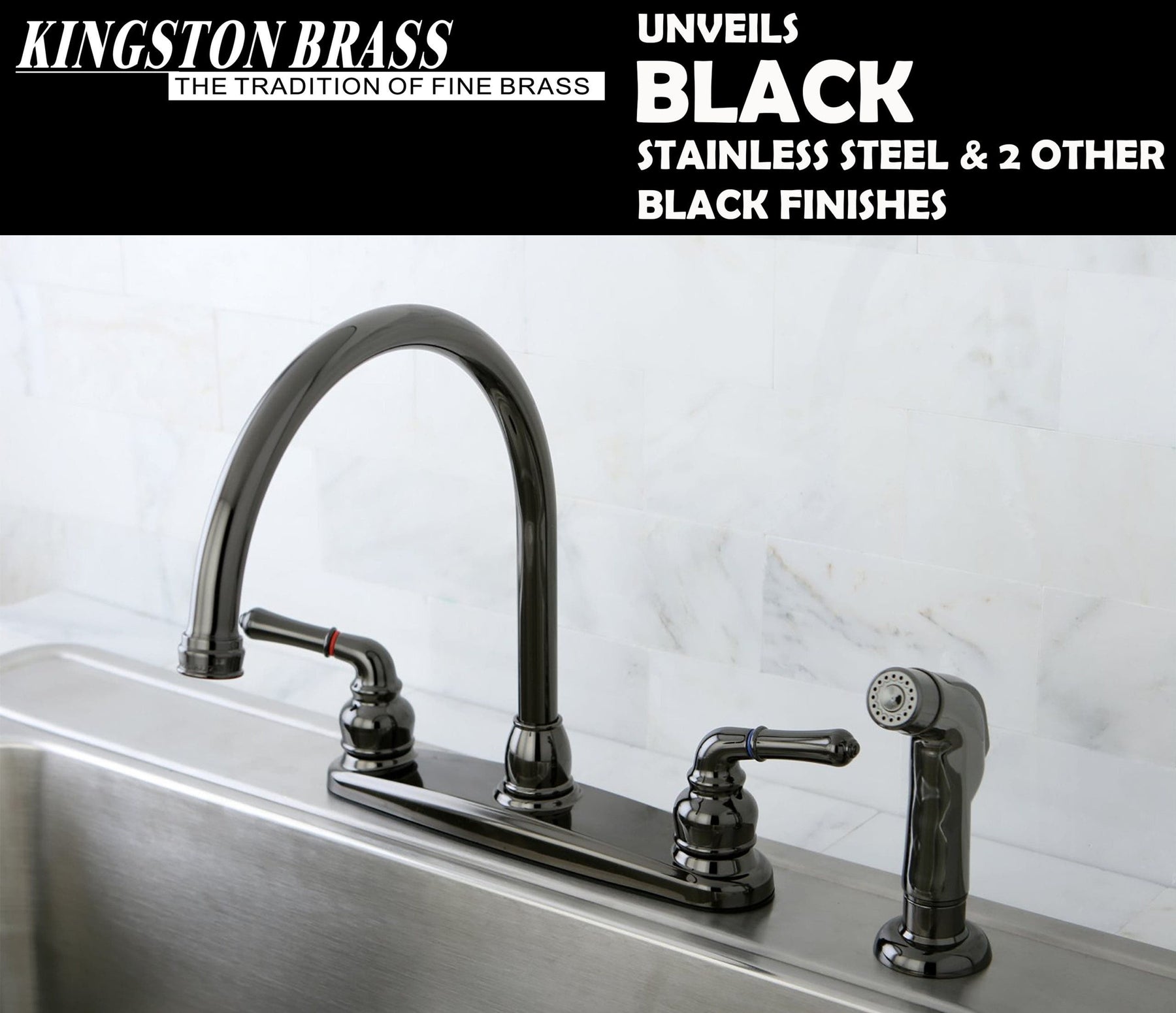 Kingston Brass Unveils Black Stainless Steel and Two Other Black Finishes