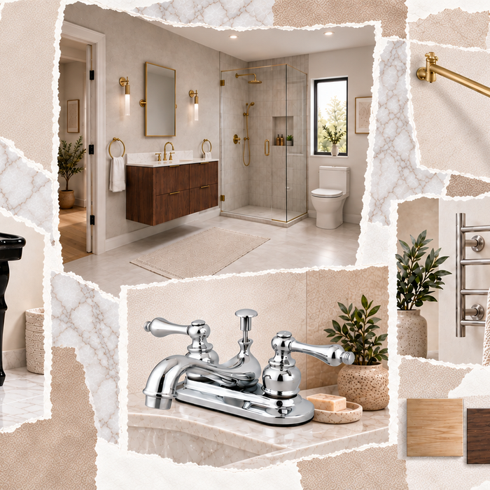Bathroom Finish Moodboards: Chrome, Nickel, Brass & Black