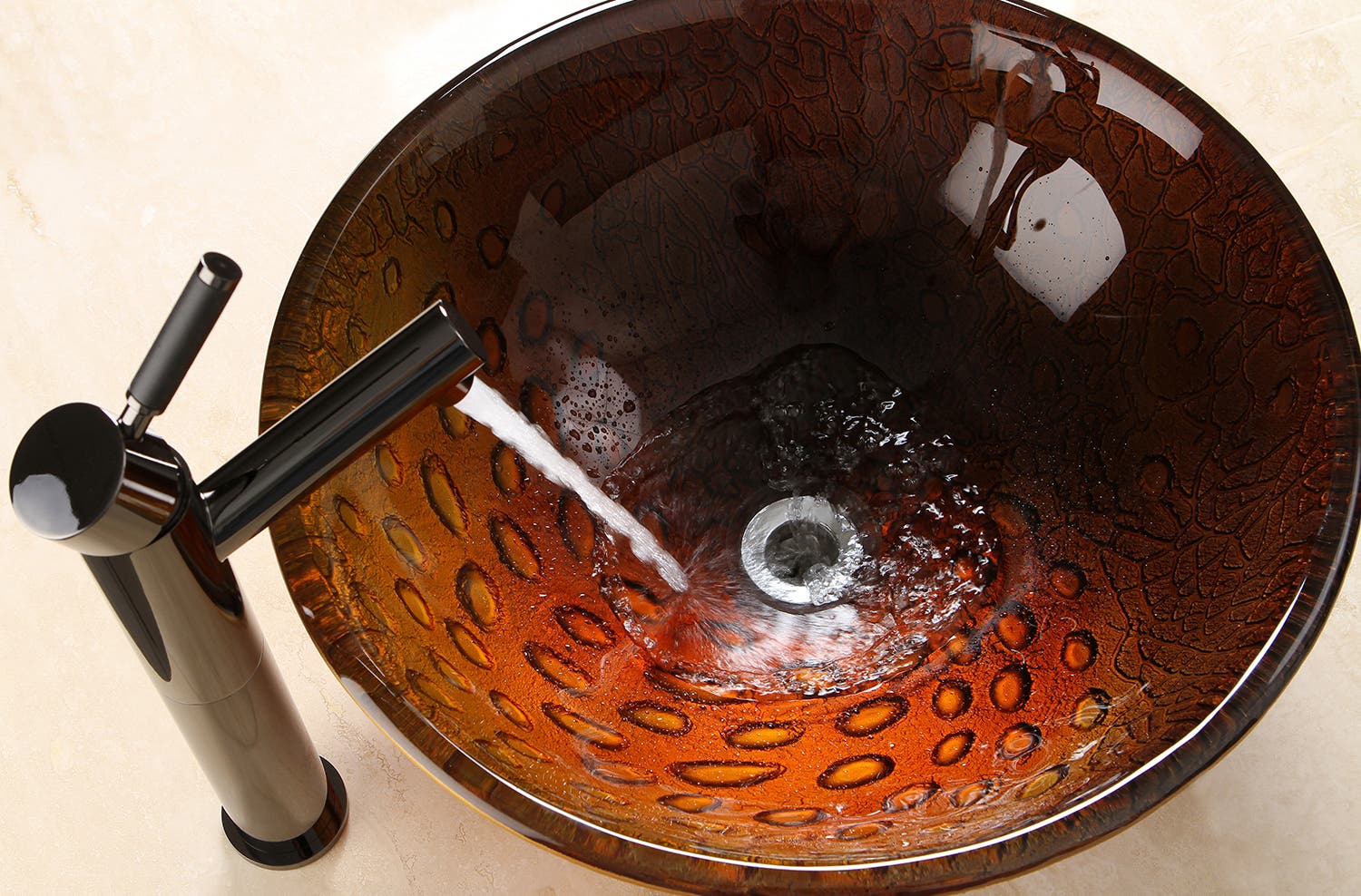 The Fauceture Copper Amber Vessel Bathroom Sink Brings Beauty to the Bathroom, EVSPFB8