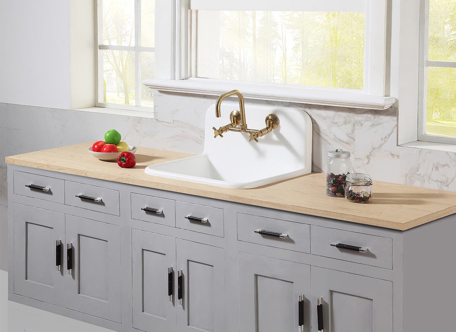 The Concord Wall Mount Faucet Ties Your Kitchen Together, KS413SB