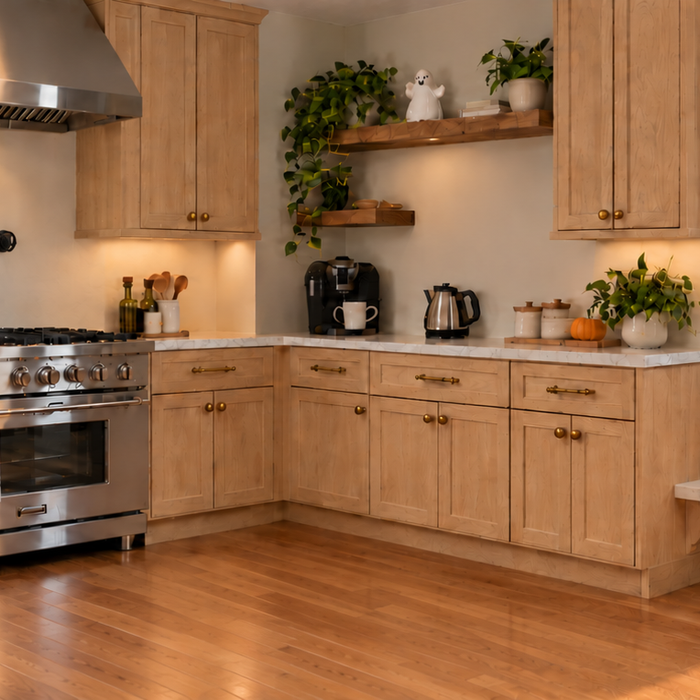 Halloween Kitchen Ideas With Black and Bronze Faucets