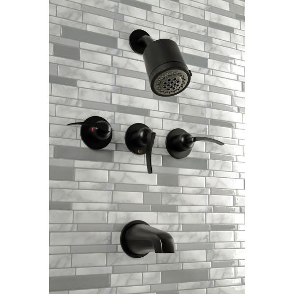 Matte Black 3-Handle Tub Shower Faucet, KBX8130EFL