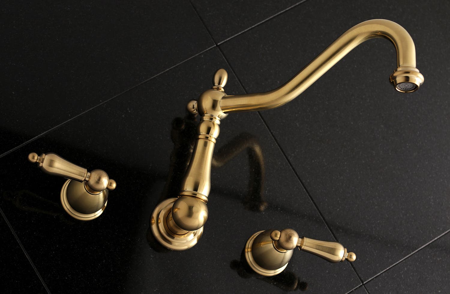 The Satin Brass Finish Stands on its own with the KS1027AL Roman Tub Filler