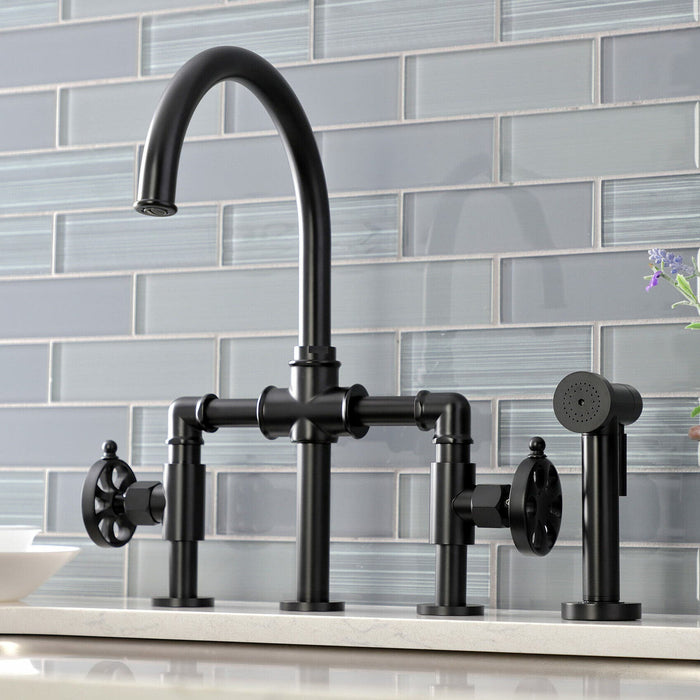 How to Design Your Kitchen Around Industrial Bridge Faucets