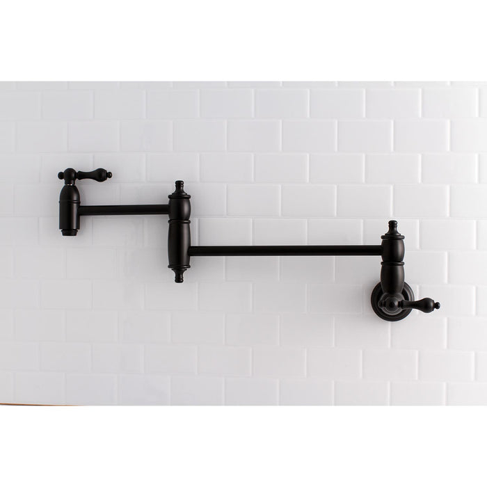 KS3100AL Wall Mount Pot Filler Faucet, Matte Black