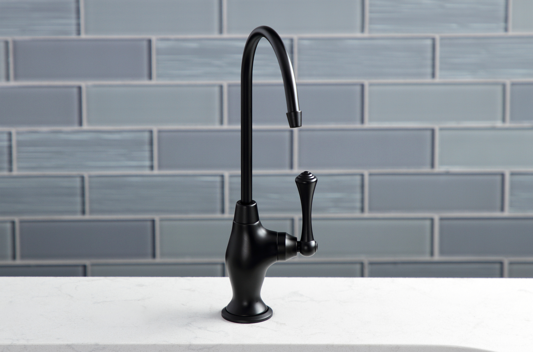 Matte Black Vintage Single Handle Water Filtration Faucet, KS3190BL