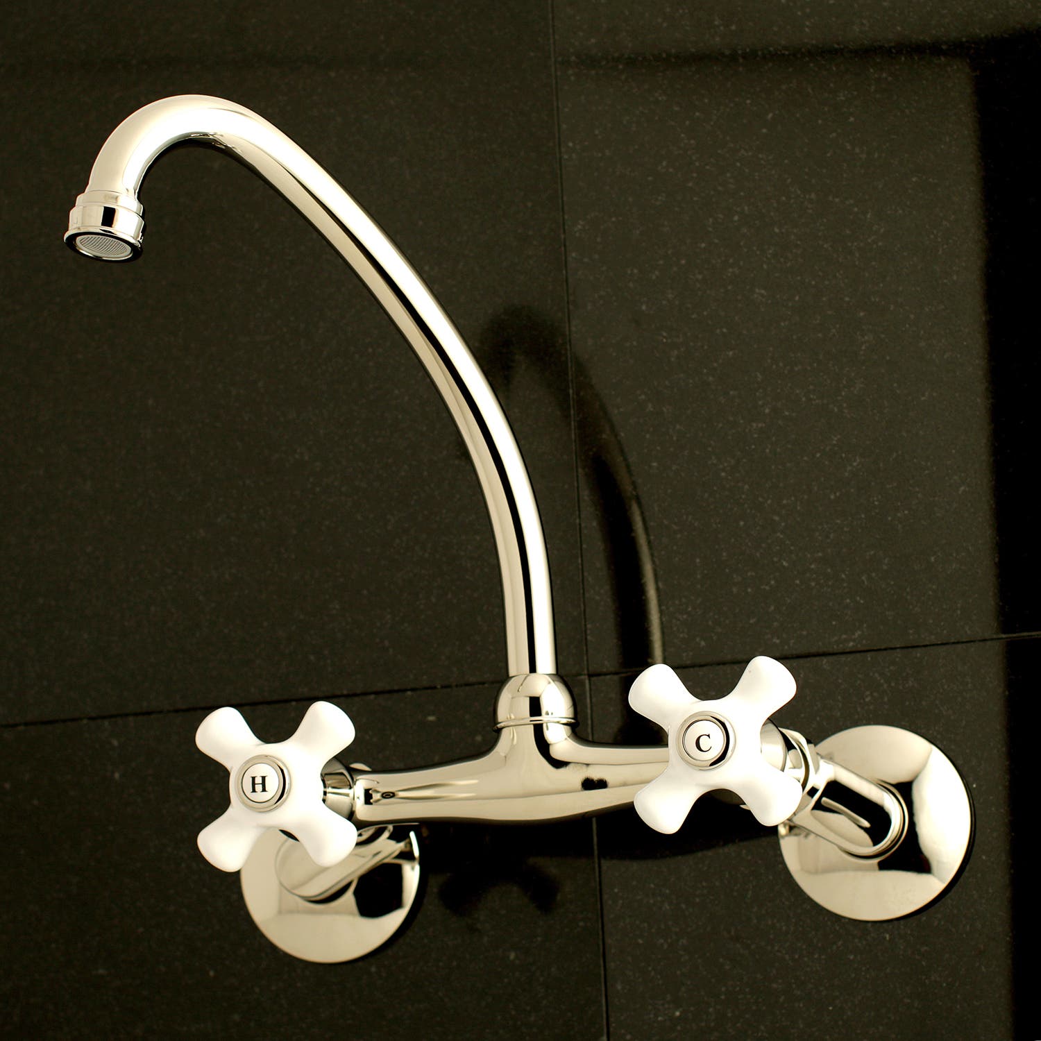 KS614PN Polished Nickel Wall Mount Kitchen Faucet
