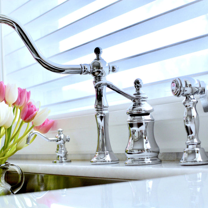 Get Glamorous with the Templeton Widespread Kitchen Faucet, KS7801TPLBS