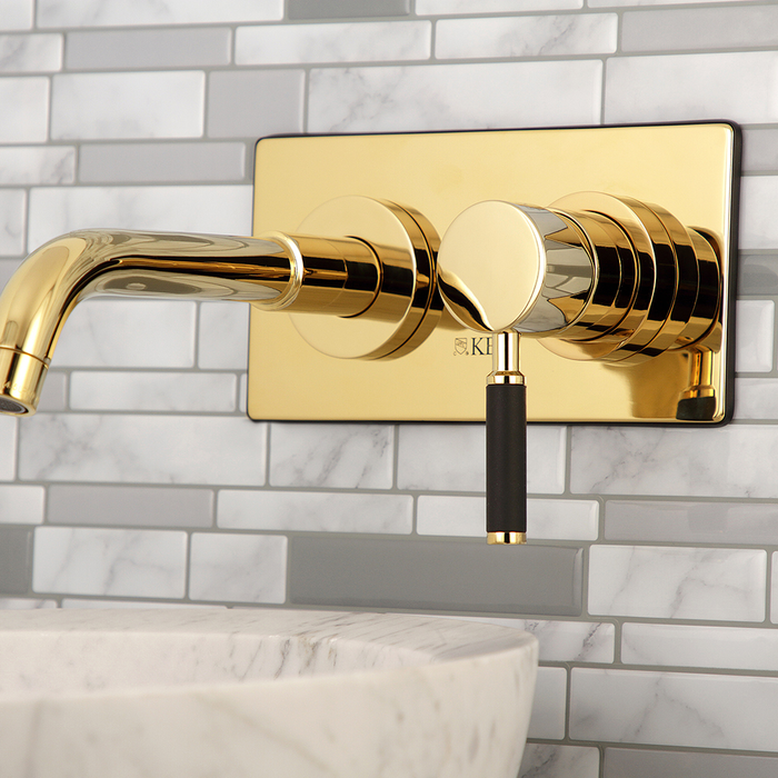 Polished Brass Single-Handle Wall Mount Bathroom Faucet, KS8112DKL 