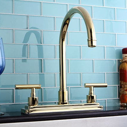 Use bursts of blue for a modern, playful kitchen design.