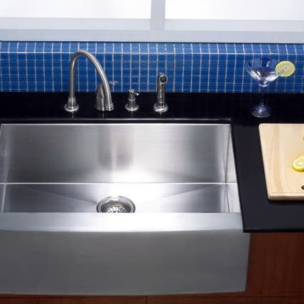 This Apron Front Stainless Steel Farmhouse Kitchen Sink Will Solve All Your (Dishwashing) Problems, KUF302110BN