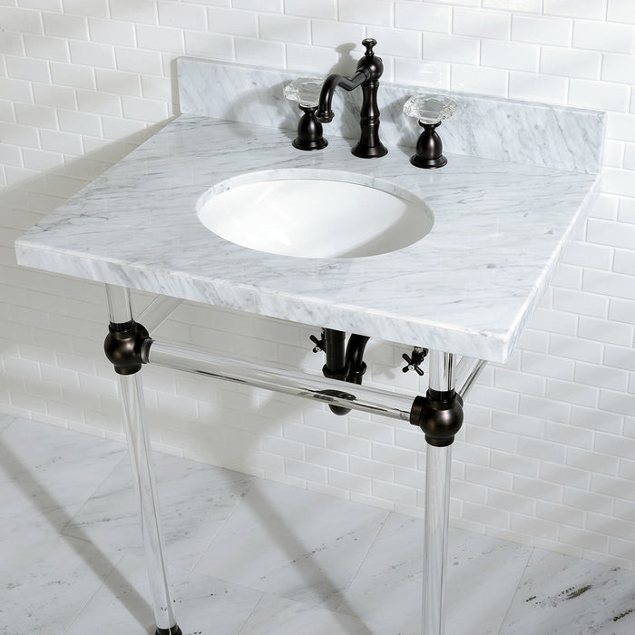 The Bathroom Console Vanity with Oil Rubbed Bronze Adds Sleek Styling to Bathroom, KVPB30MA5
