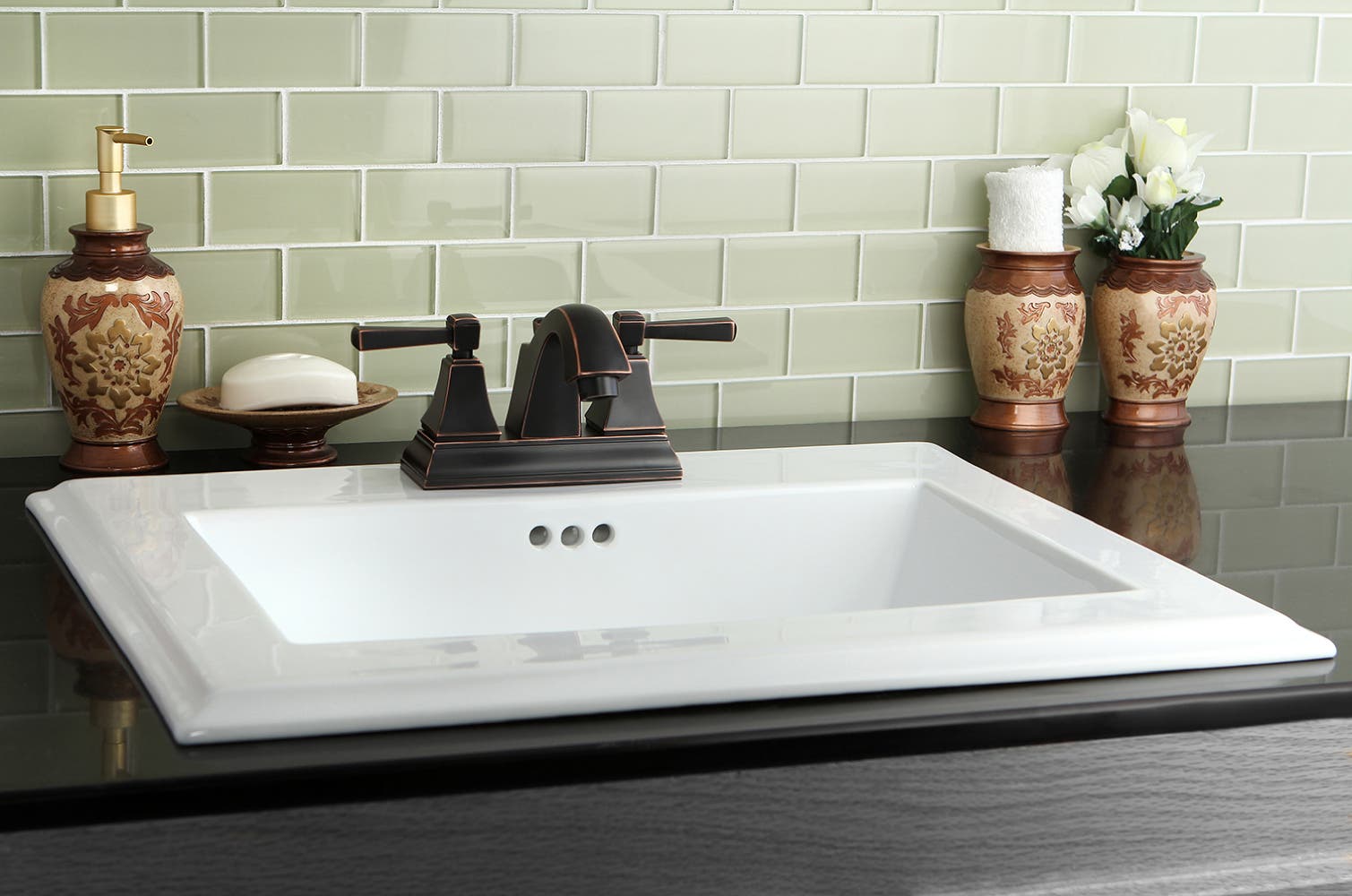 The Concord Drop-In Bathroom Sink is Perfect for Transitional Designs, LBT23196W34