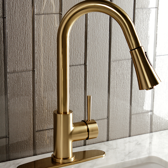 Brushed Brass Concord Single-Handle Pull-Down Kitchen Faucet, LS8723DL