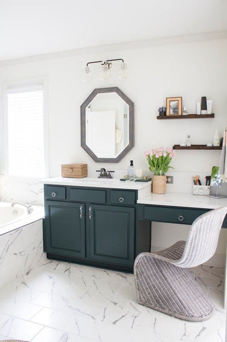 Accenting a Blue Bathroom Vanity