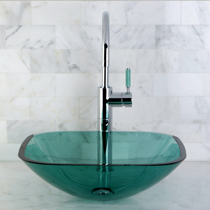 An Ambiance of Serenity Awaits with the Fauceture Vessel Bathroom Sink in Emerald Green, EVSQFG4