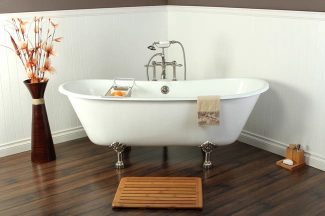 Incorporate hard and soft pieces in your bathroo