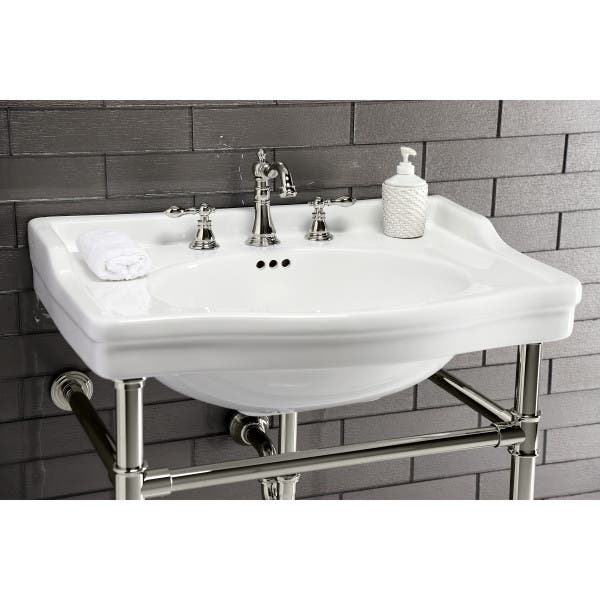 White Ceramic Console Sink Top, VPB3308B Kingston Brass