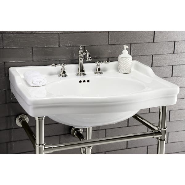 White Ceramic Console Sink Top, VPB3308B