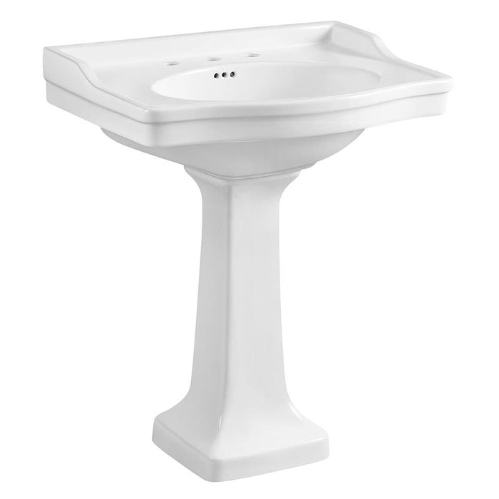 The Kingston Brass Porcelain Pedestal Sink Brings a Lavish Spark of Grandeur to Your Bathroom, VPB3308