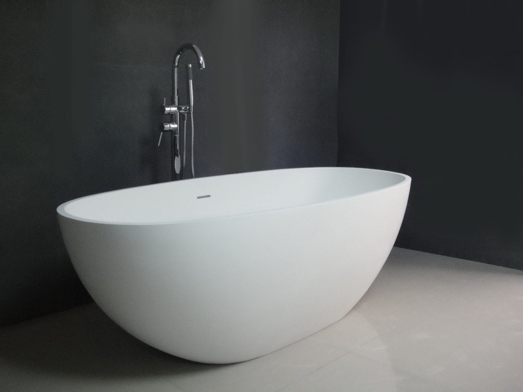 Watch Your Stress Melt Away with Aqua Eden's Solid Surface Freestanding Oval Tub, VRTRS653123