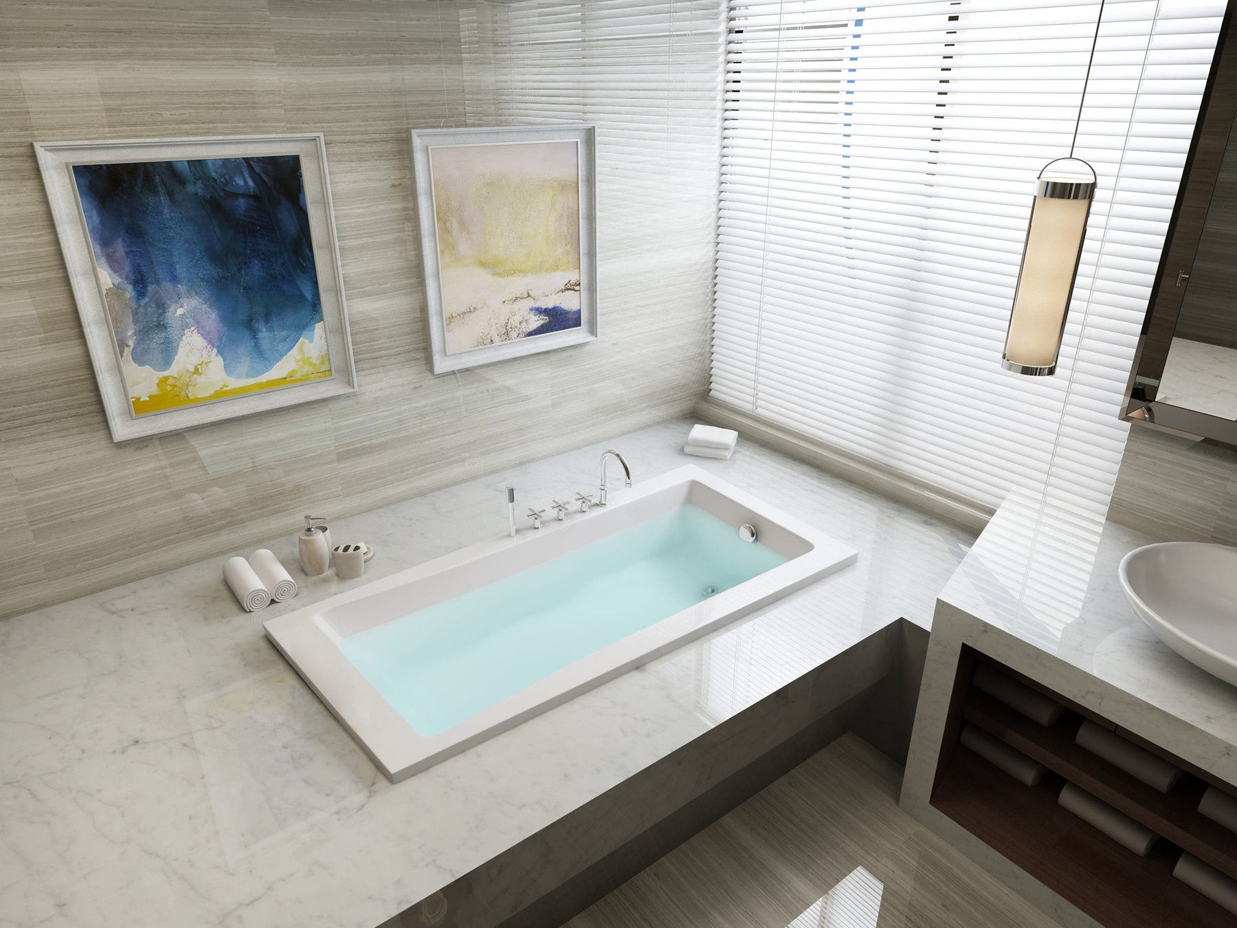 Envision Exceptional Contemporary Comfort with this Drop-In Acrylic Tub