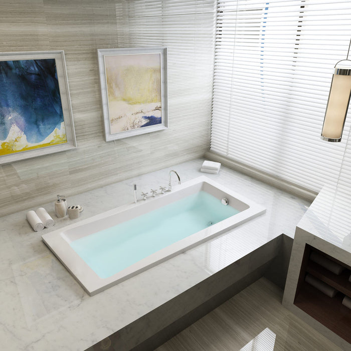 Envision Exceptional Contemporary Comfort with this Drop-In Acrylic Tub
