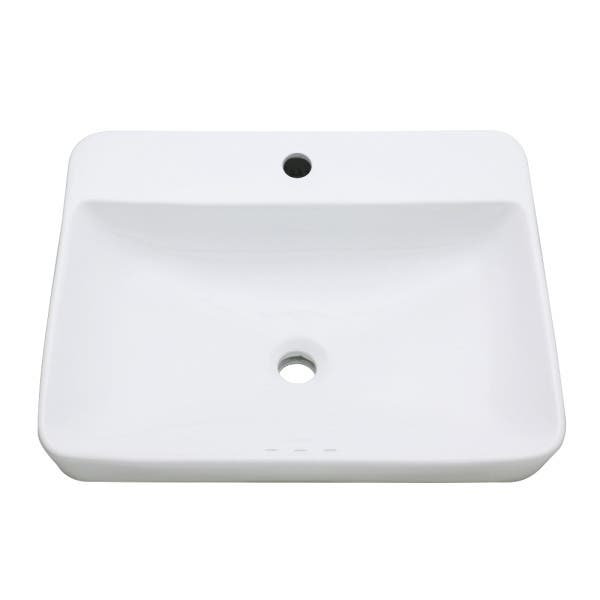 White Ceramic Drop-In Bathroom Sink, EV2318