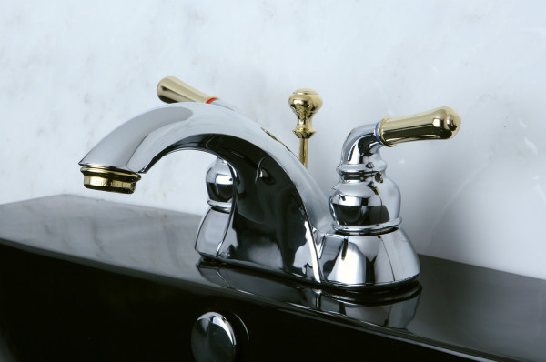 Polished Chrome/Polished Brass Dual Tone Centerset Faucet, KB2624