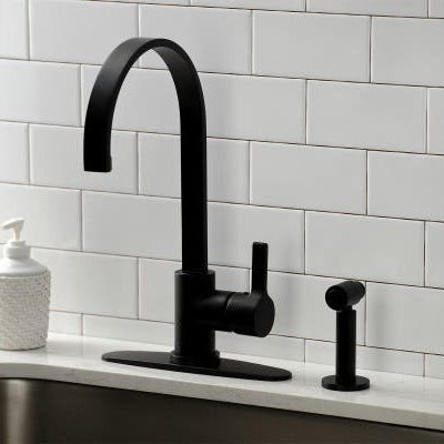 Matte Black Single Handle Kitchen Faucet, LS8710CTLBS