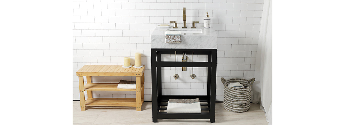 How to Style an Open Vanity With Trim Kits