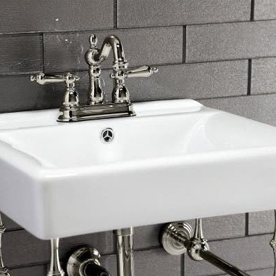 White Semi-Recessed Bathroom Sink, EV2018W34
