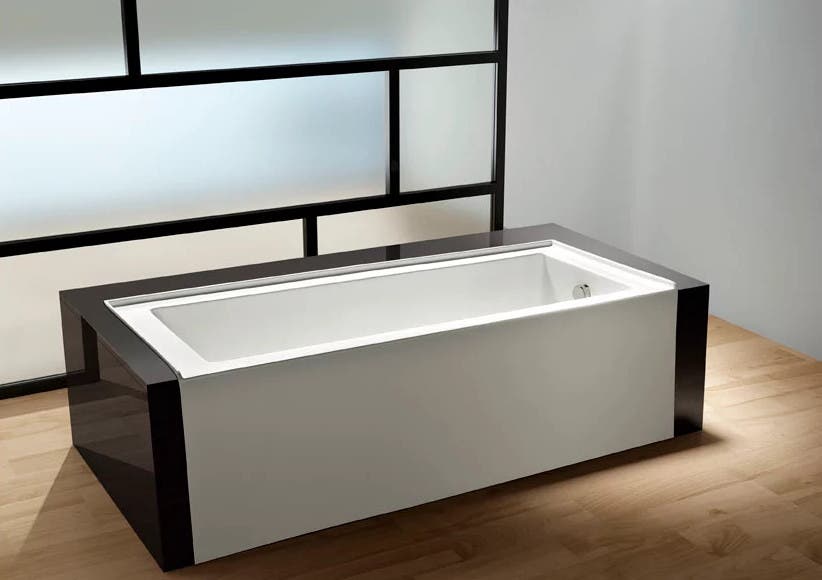 BATHTUB FEATURE 1: Profile of the VTDE603122R Aqua Eden Alcove Acrylic Drop-In Bathtub
