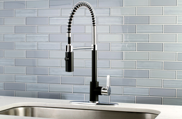 Matte Black/Polished Chrome Dual Tone Pre-Rinse Faucet, LS8777CTL