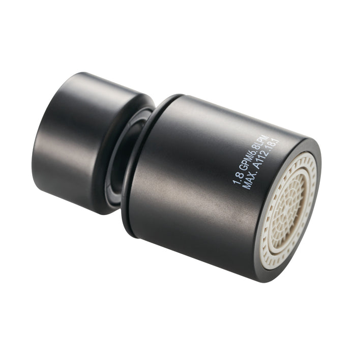 Kingston Spindrift A556427UNSK0 Dual-function 1.8 GPM Female Aerator, 55/64"-27 UNS, Matte Black