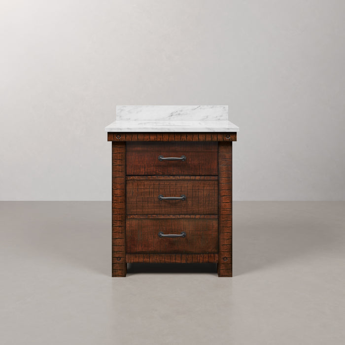 Kingston Aberdeen AB30CW03RS - 30 in. x 22 in. Bathroom Vanity Marble Top and White Basin, Rustic Sierra
