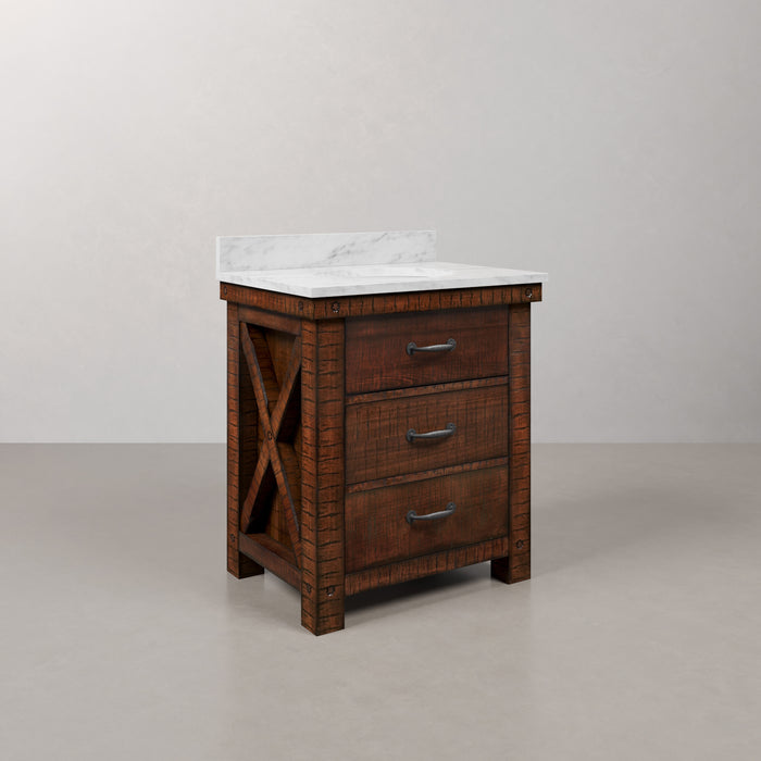 Kingston Aberdeen AB30CW03RS - 30 in. x 22 in. Bathroom Vanity Marble Top and White Basin, Rustic Sierra