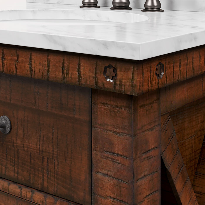 Kingston Aberdeen AB30CW03RS - 30 in. x 22 in. Bathroom Vanity Marble Top and White Basin, Rustic Sierra