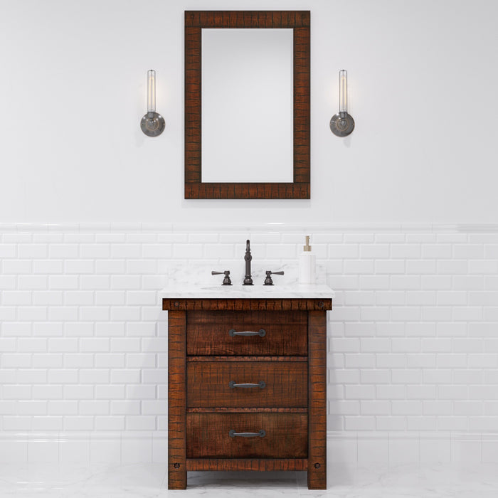 Kingston Aberdeen AB30CW03RS - 30 in. x 22 in. Bathroom Vanity Marble Top and White Basin, Rustic Sierra