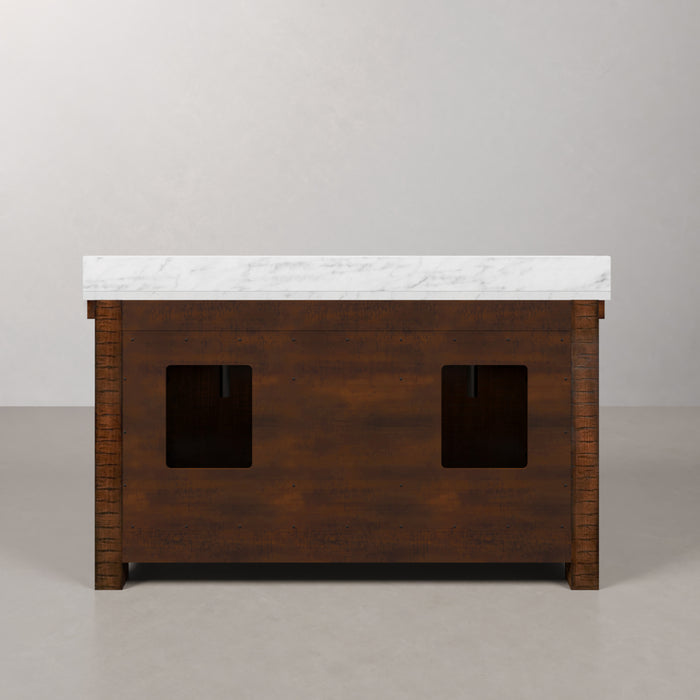 Kingston Aberdeen AB60CW03RS - 60 in. x 22 in. Bathroom Vanity Marble Top and White Basin, Rustic Sierra