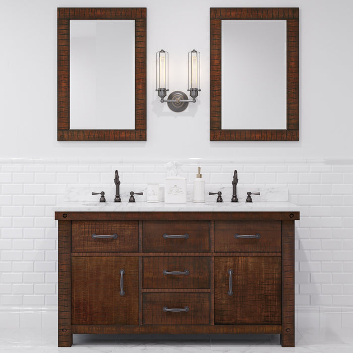Kingston Aberdeen AB60CW03RS - 60 in. x 22 in. Bathroom Vanity Marble Top and White Basin, Rustic Sierra