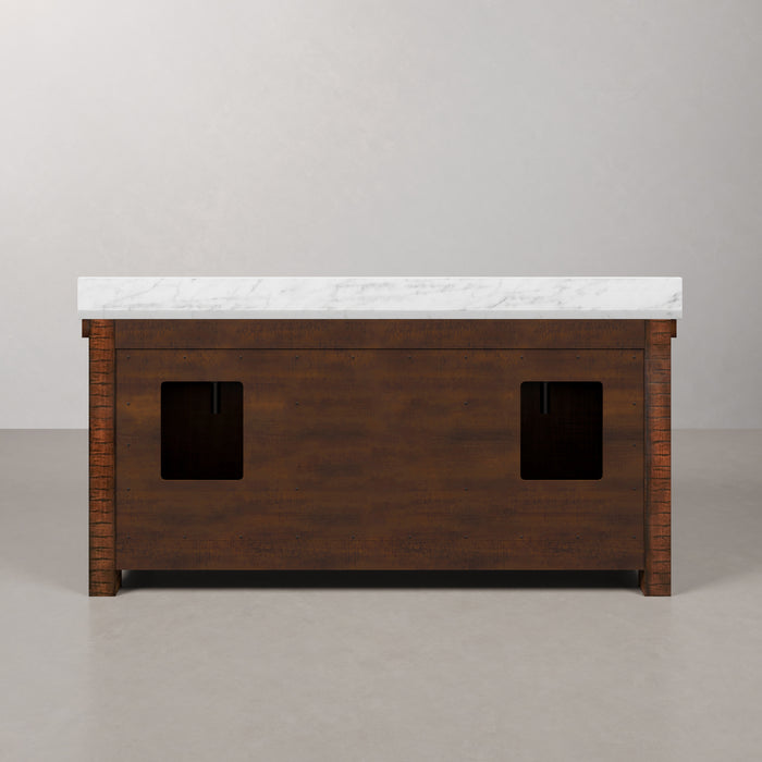 Kingston Aberdeen AB72CW03RS - 72 in. x 22 in. Bathroom Vanity Marble Top and White Basin, Rustic Sierra