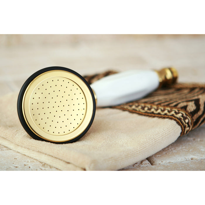 Kingston Heirloom ABT1020-2 - Vintage Single Function Round Hand Shower, Polished Brass