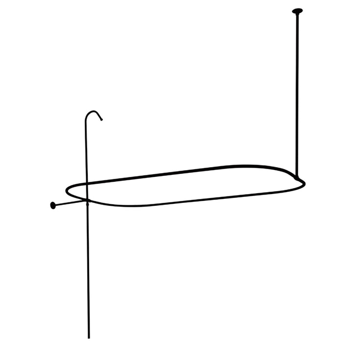 Kingston Vintage ABT1040-0 62-Inch Shower Riser with Rectangular Enclosure, Matte Black