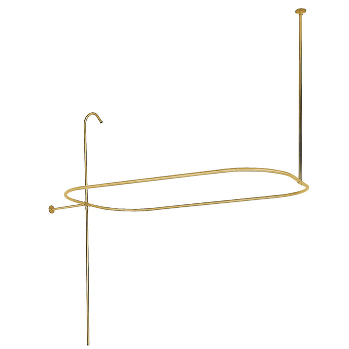 Kingston Vintage ABT1040-2 62-Inch Shower Riser with Rectangular Enclosure, Polished Brass