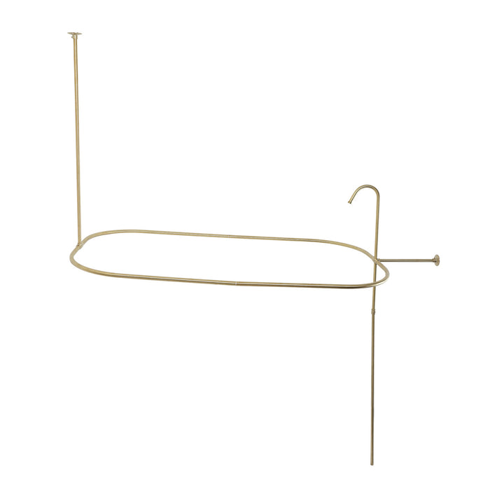 Kingston Vintage ABT1040-7 62-Inch Shower Riser with Rectangular Enclosure, Brushed Brass