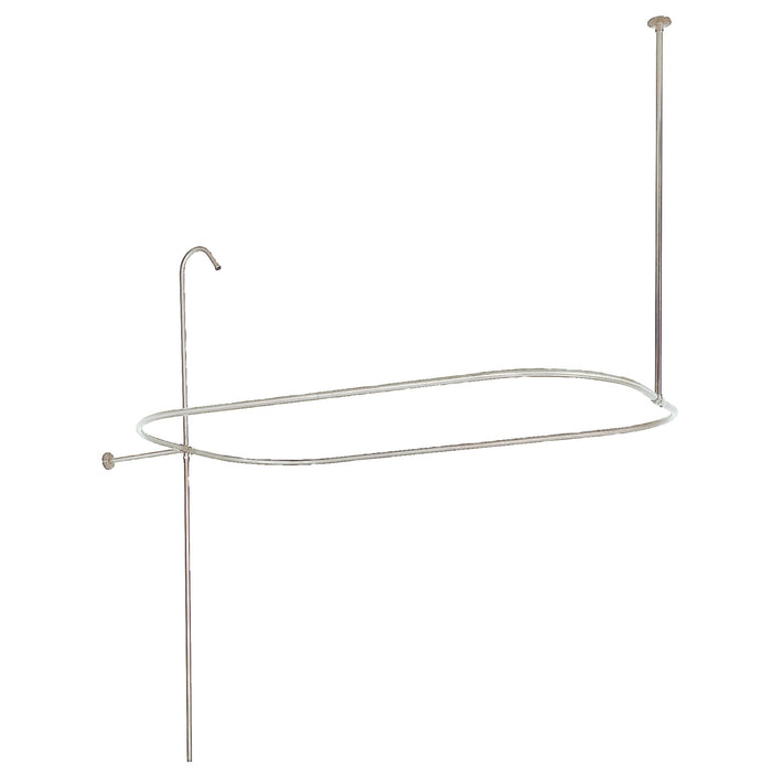 Kingston Vintage ABT1040-8 62-Inch Shower Riser with Rectangular Enclosure, Brushed Nickel