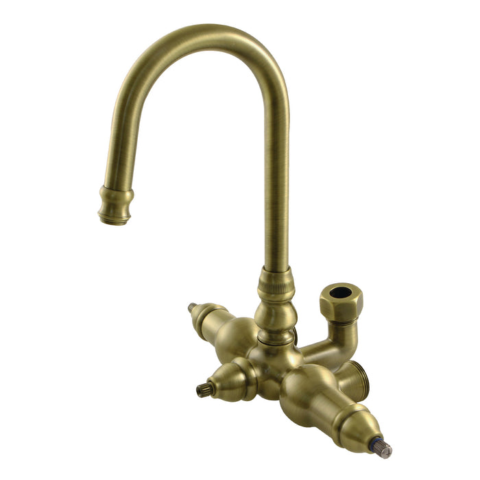 Kingston Heirloom ABT200-3 - Vintage Gooseneck Tub Faucet Body, Antique Brass