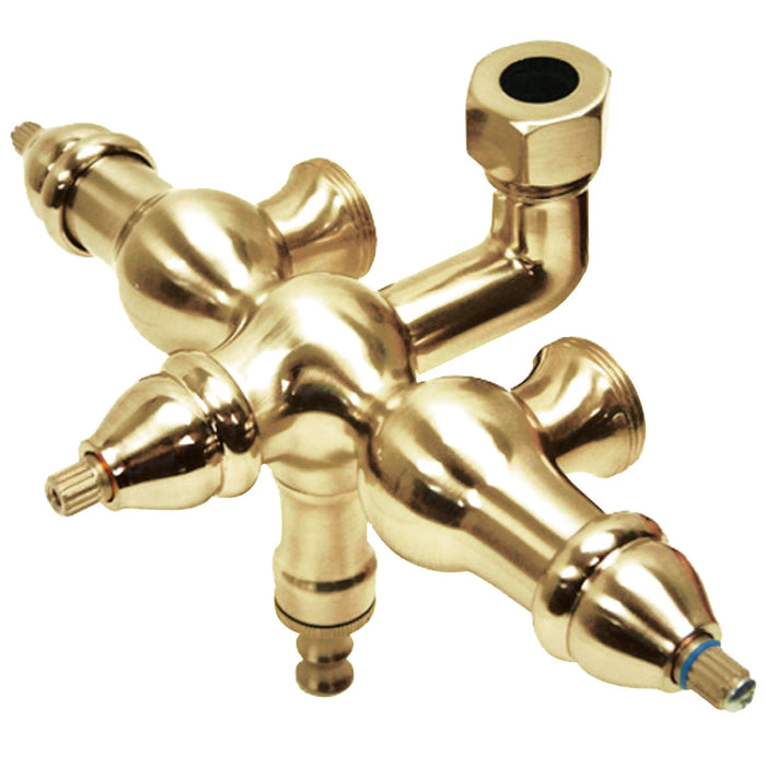 Kingston Heirloom ABT400-2 - Vintage Down Spout Tub Faucet Body, Polished Brass